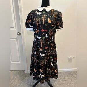 Collectif fall print dress size UK 16 or XL